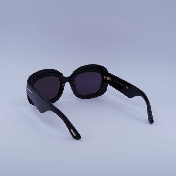 Tom Ford FT1219 01A Carmen Sunglasses Shiny Black Square Frame, Smoke Lenses main image 6